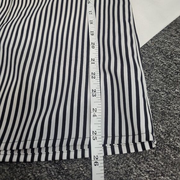 VINTAGE 80s blouse pinstriped pointed collar button up shirt S - Picture 9 of 9